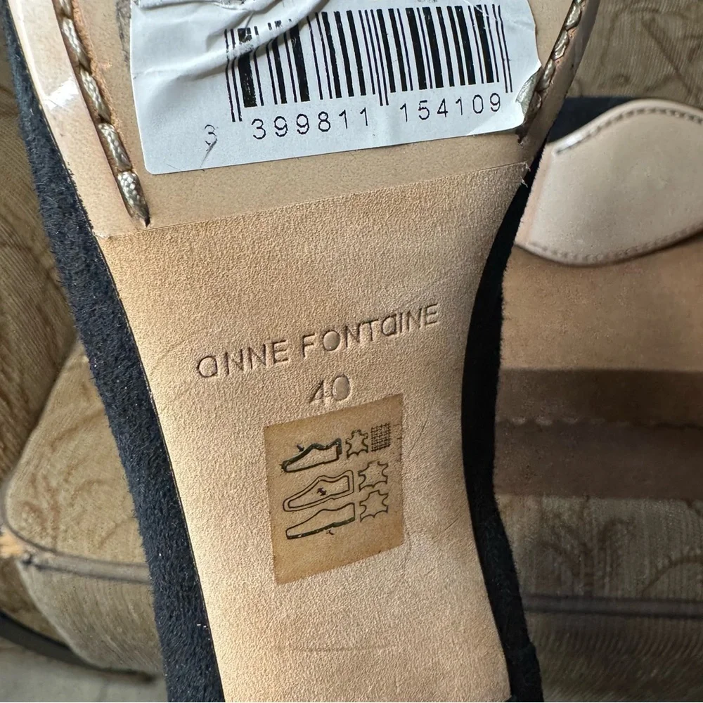 Anne Fontaine Suede Grosgrain‎ Trim Lace-Up Boots Size EU 40 Excellent!